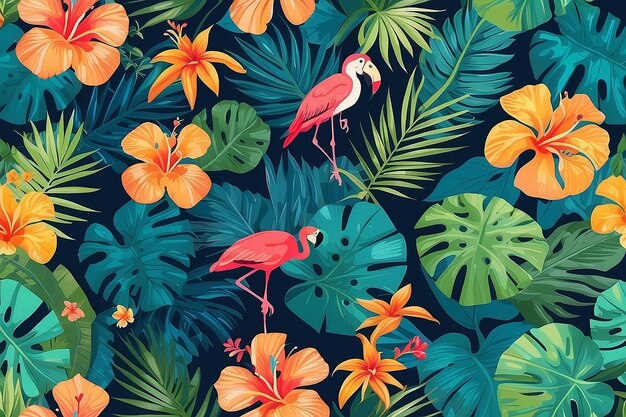 Illustration d'arrière-plan tropical d'été générée par l'IA