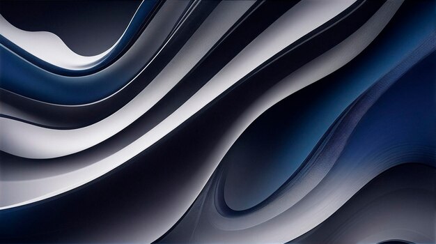 Photo illustration d'arrière-plan de vagues courbes modernes et colorées discrètes avec gris ardoise foncé gris cendré bleu