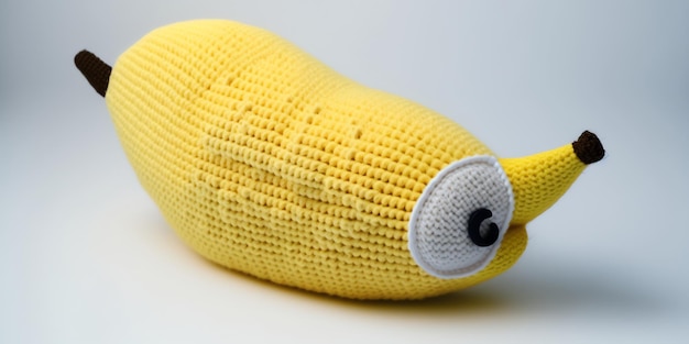 illustration d'art au crochet en forme de banane colorée