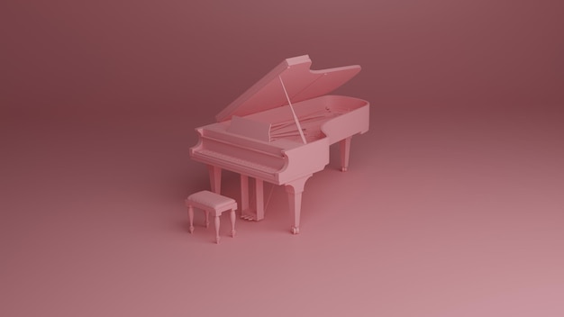 Illustration d'art concept moderne rose piano 3d