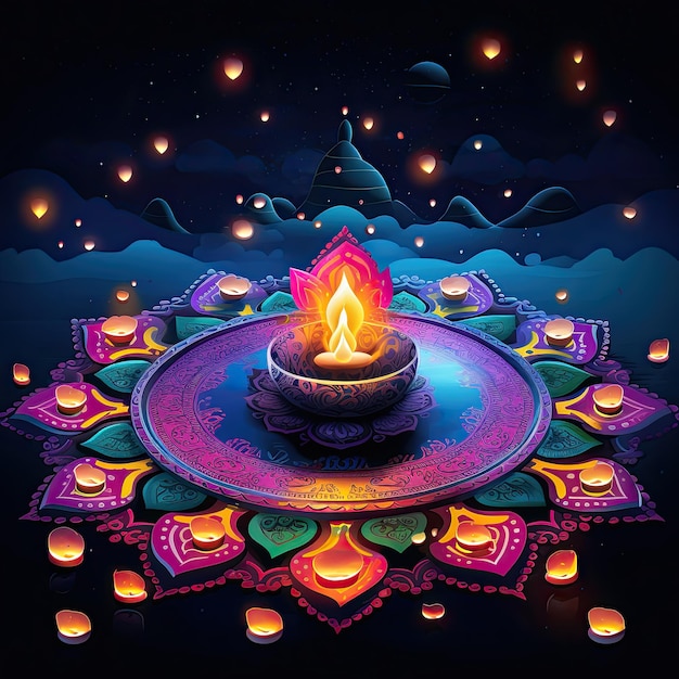 Photo l'illustration de l'art de diwali