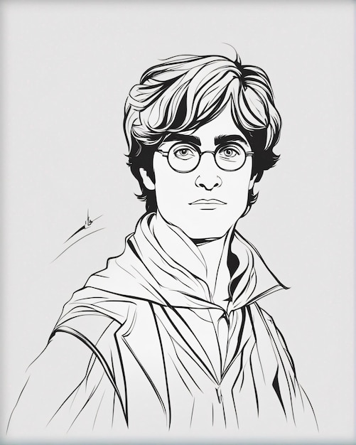 Illustration d'art en ligne de l'auteur britannique JK Rowling de Harry Potter