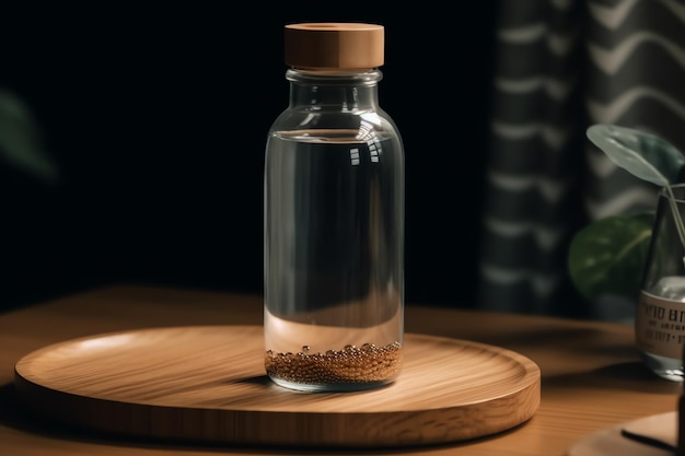 Illustration d'art numérique de bouteille d'eau en verre simple