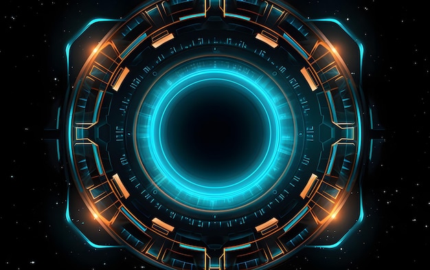 Une illustration d'art numérique d'un cercle avec le mot cyberpunk dessus.