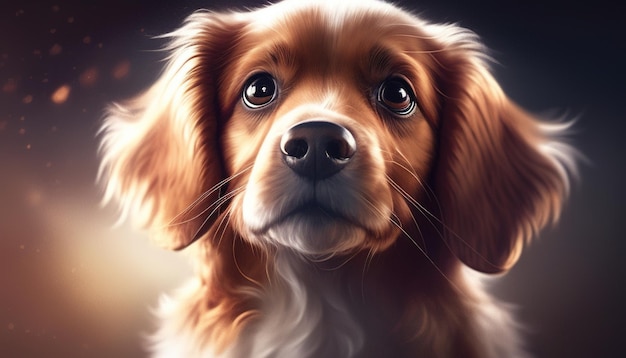 Illustration d'art numérique de chien adorable