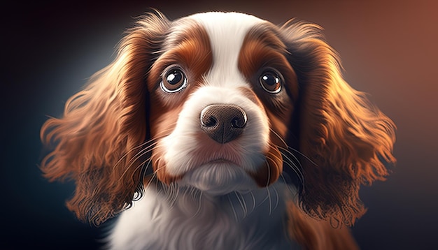 Illustration d'art numérique de chien adorable