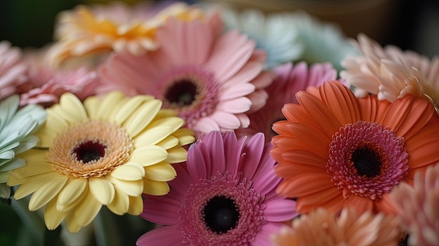 Illustration d'art numérique coloré pastel de fleur de marguerite AI générative