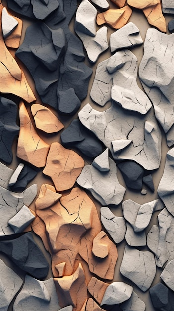 Photo une illustration d'art numérique de roches
