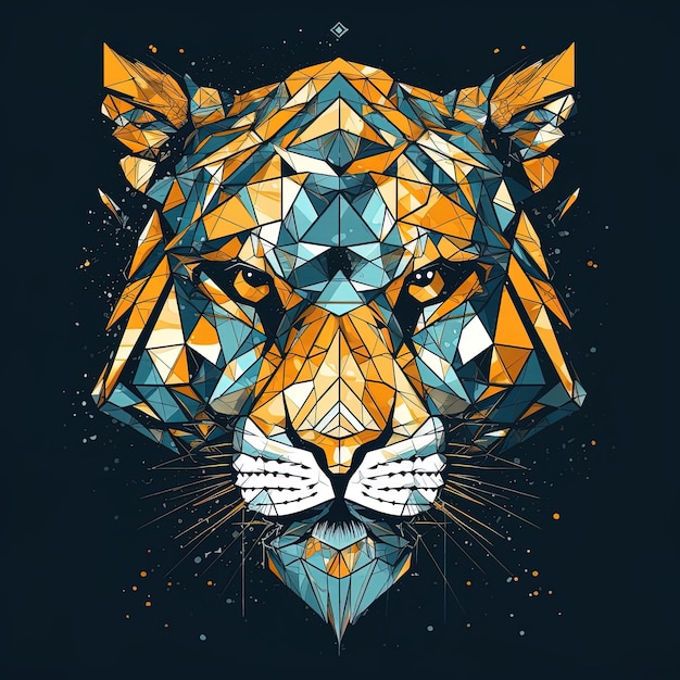 Illustration d'art de visage de tigre