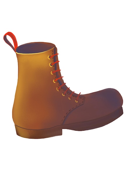 Illustration d'articles pour les chaussures en cuir de botte de jeux informatiques