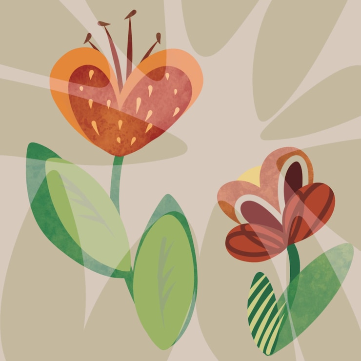 Photo illustration artistique de conception vectorielle de fleurs