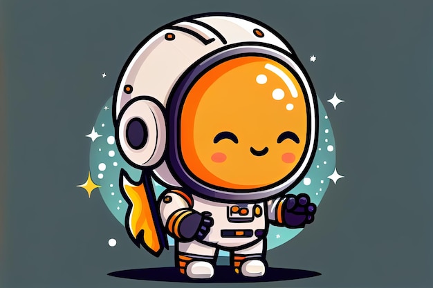 Illustration d'astronaute joyeux minimalisme IA générative