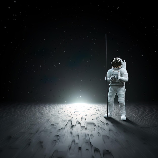 Illustration d'astronaute pour une affiche ou une couverture de fond Astronaute spatial et science-fiction