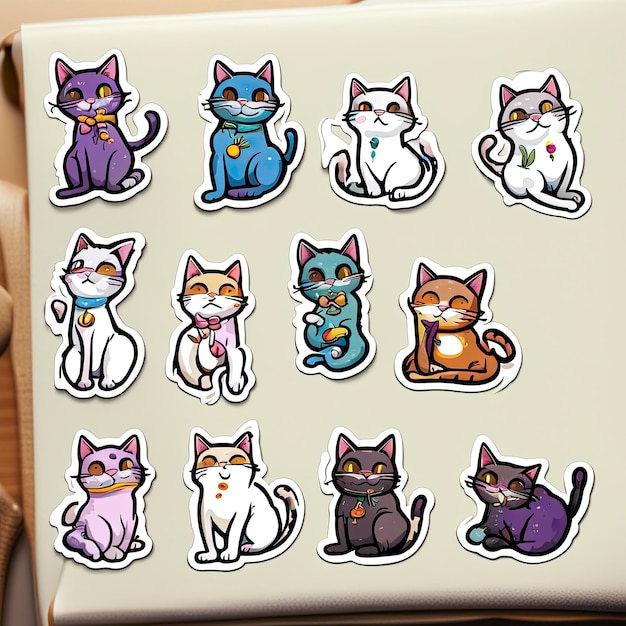 Illustration d'autocollant de chat