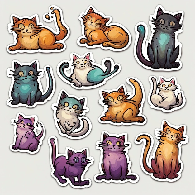 Illustration d'autocollant de chat