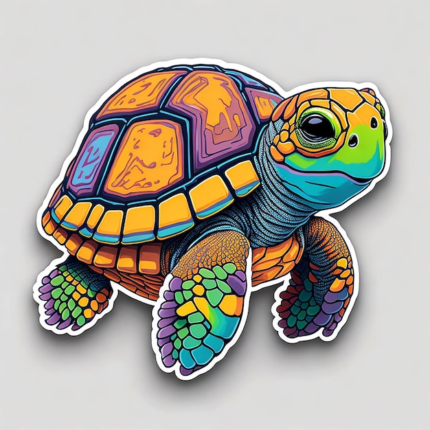 Illustration d'un autocollant de tortue