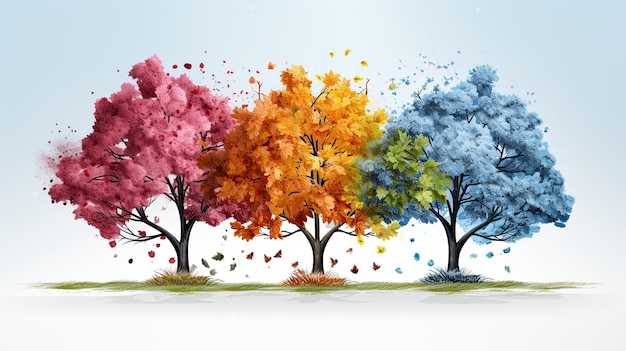 Illustration d'automne de couleur changeante d'arbre