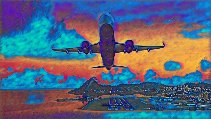 Photo illustration d'avions volant illustration 3d