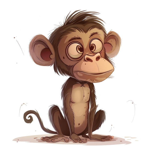 Illustration de babouin de dessin animé mignon pour enfants livre IA générative