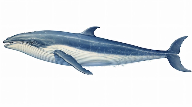 L'illustration d'une baleine bleue ou de la baleine à nageoire bleue