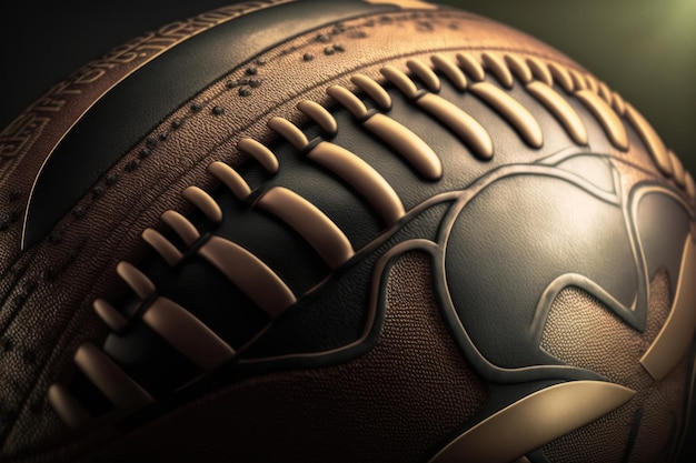 Illustration d'un ballon de football américain de près Génération d'IA d'art numérique