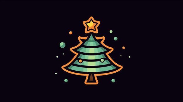 Une illustration de bande dessinée d'un arbre de Noël