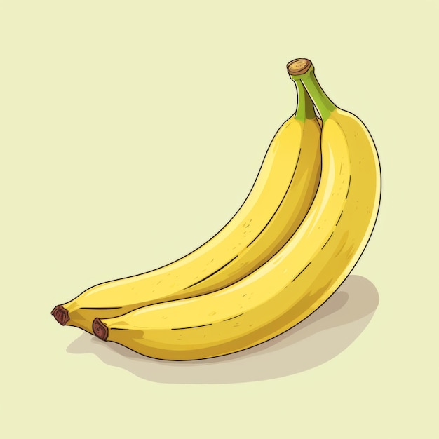 Illustration de bande dessinée de banane minimaliste sur fond blanc