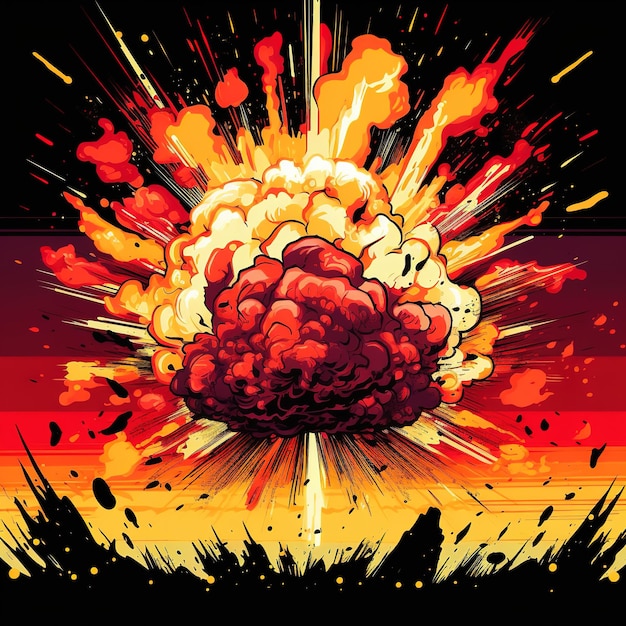 illustration de bande dessinée d'une explosion