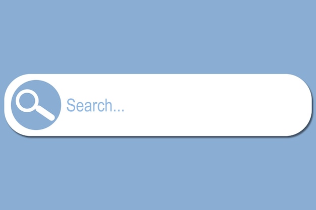 Illustration d'une barre de recherche sur fond bleu