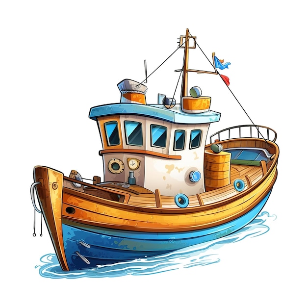 Illustration d'un bateau de pêche