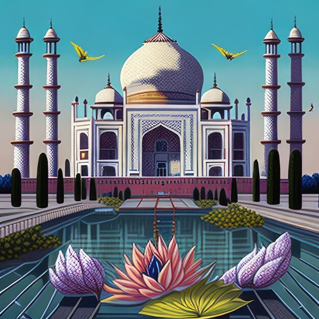 illustration de beauté taj mahal inde