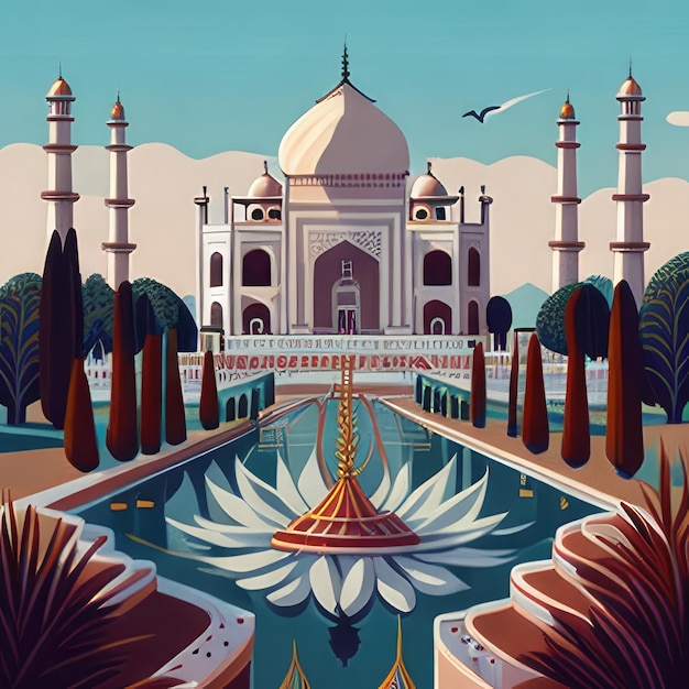 illustration de beauté taj mahal inde