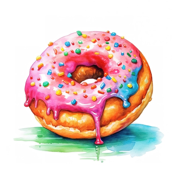 Illustration de beignet coloré