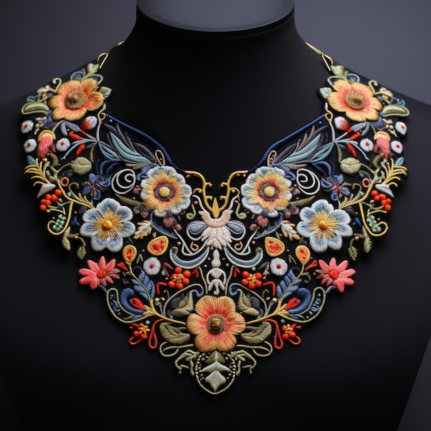 illustration d'une belle broderie de collier