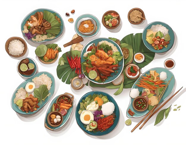 Illustration de la belle cuisine indonésienne