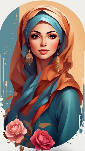 Illustration d'une belle femme qui représente le Ramadan