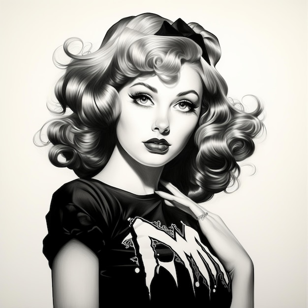 Photo l'illustration de la belle fille pin up par artgerm et mcbess