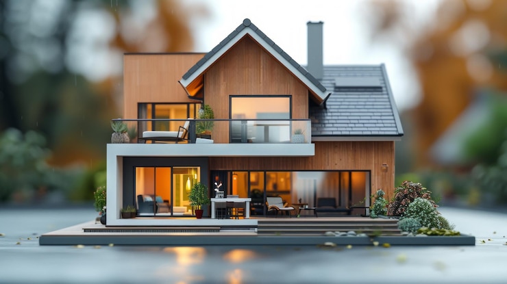Photo une illustration d'une belle maison avec un design moderne