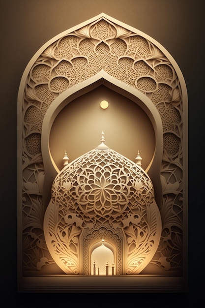 Illustration belle mosquée backgroundeid alfitr concept3dfull hd8k