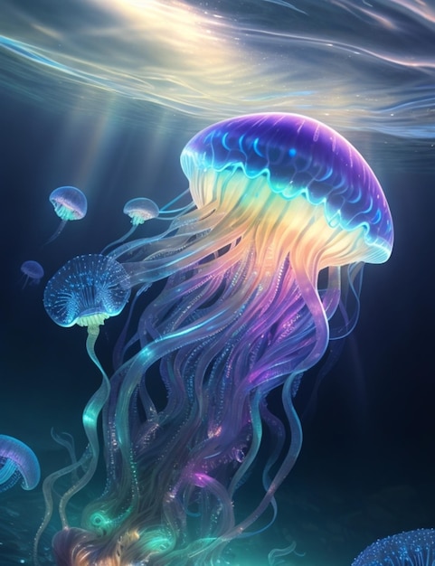 Illustration de belles méduses