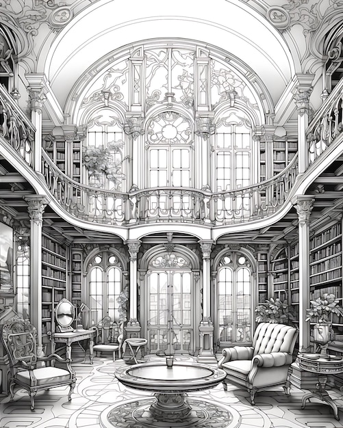 Illustration de la bibliothèque de style plat