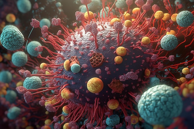 Illustration biomédicale du système immunitaire Modèle d'art 3D