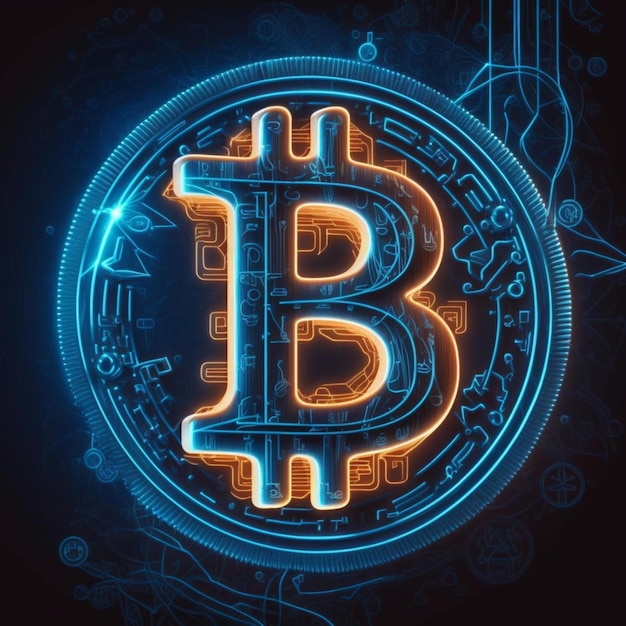 illustration de bitcoin au néon