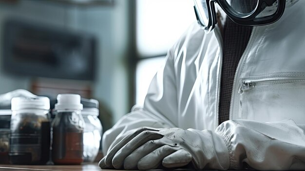 Illustration d'une blouse de laboratoire dans une salle de laboratoire