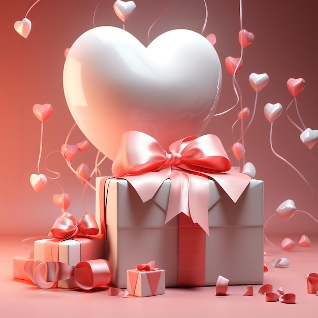 illustration de la boîte-cadeau de l'affiche de la Saint-Valentin en plus d'un coup d'État amoureux