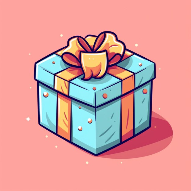 illustration d'une boîte à cadeaux bleue avec un nœud sur le dessus