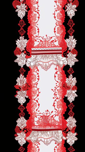 Photo illustration bord de dentelle en rouge