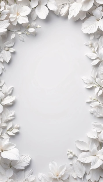 Photo illustration botanique florale de fleurs blanches sur un fond blanc design de carte de mariage