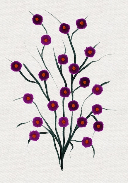 Illustration Botanique Main Encre Peinture Art Floral