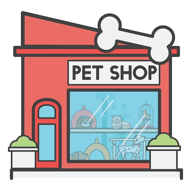L'illustration de la boutique d'animaux png à fond transparent